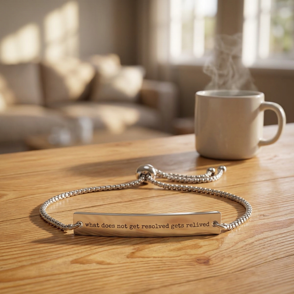 Monarch Affirmations Bracelet: What Does Not Get Resolved Gets Relived